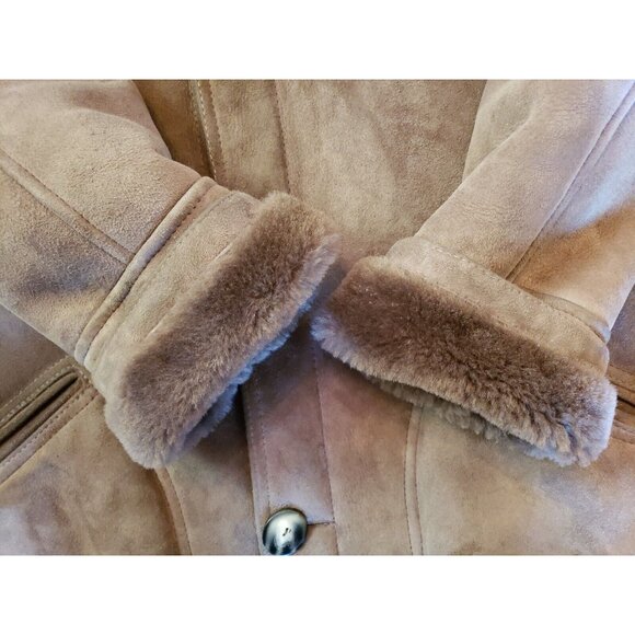 Jacques Jekel Shearling Coat Mens 40 Brown Sheepskin Rancher Jacket Leather - Picture 12 of 16